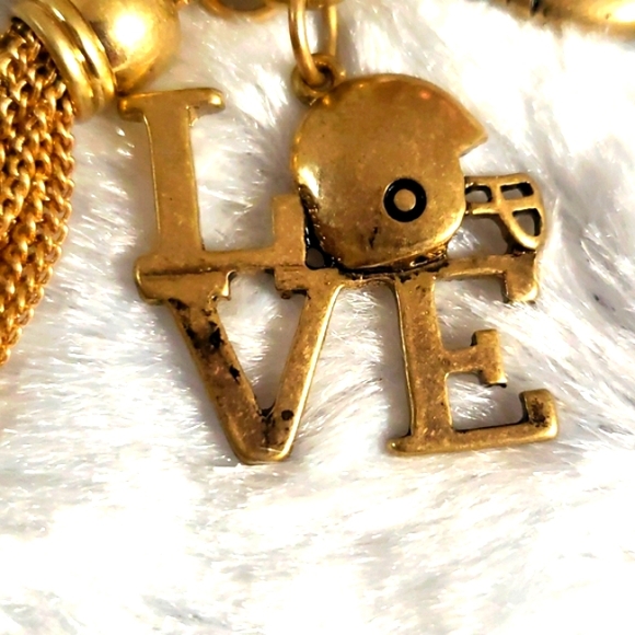 Antique Love Game Day Long Necklace Made of a Chain and Gold Pieces - Picture 4 of 12